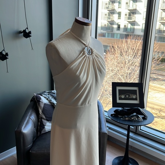 New Staud Abigail Halter Dress in Ecru Size 6 - Picture 4 of 7